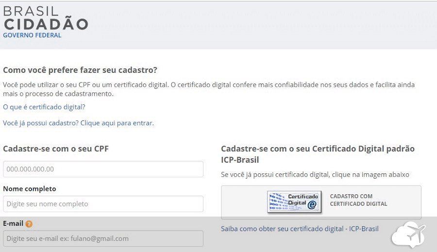 cadastro no portal de serviços do brasil