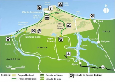 Mapa do Parque Nacional de Jericoacoara