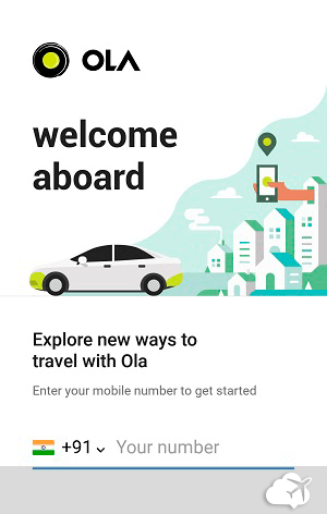 Ola app de transporte tipo Uber