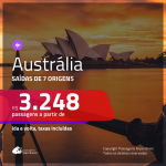 Promoção de Passagens para a <b>AUSTRÁLIA: Brisbane, Melbourne, Sydney</b>! A partir de R$ 3.248, ida e volta, c/ taxas!