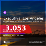 Passagens em <b>CLASSE EXECUTIVA</b> para <b>LOS ANGELES</b>! A partir de R$ 3.053, ida e volta, c/ taxas!