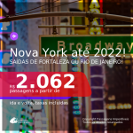 Passagens para <b>NOVA YORK</b>! A partir de R$ 2.062, ida e volta, c/ taxas! Datas até 2022!