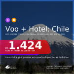 <b>PASSAGEM + HOTEL com CAFÉ DA MANHÃ</b> em <b>SANTIAGO, no Chile</b>! A partir de R$ 1.424, por pessoa, quarto duplo, c/ taxas! Datas até 2022! Em até 10x SEM JUROS!