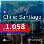 Seleção de Passagens para o <b>CHILE: Santiago</b>, com datas a partir de DEZ/21 até 2022! A partir de R$ 1.058, ida e volta, c/ taxas! Inclusive ANO NOVO!