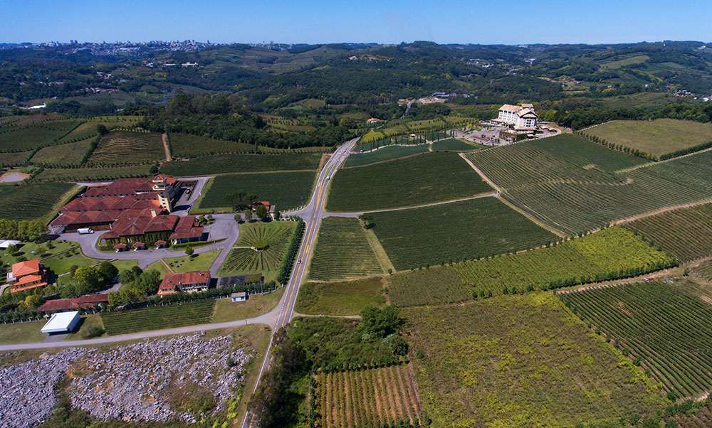 estrada em Bento Gonçalves para visitar vinícolas